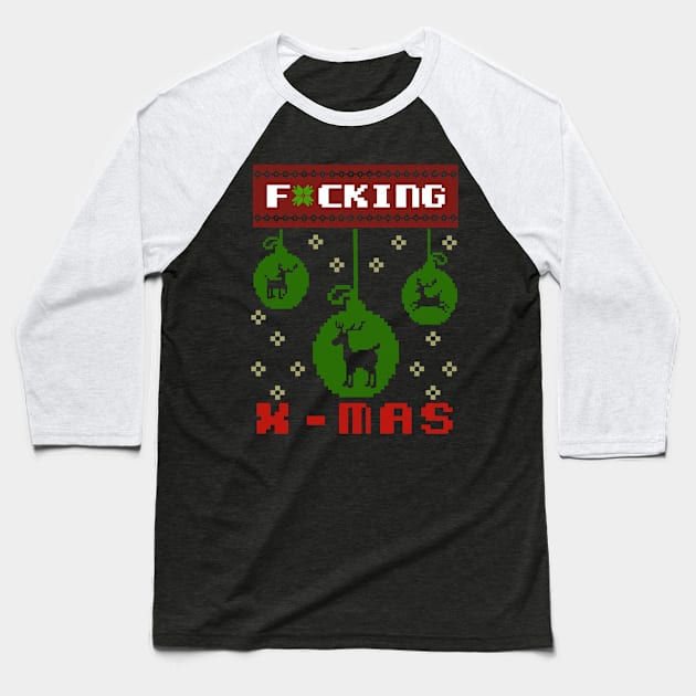 F*cking Christmas - Funny Christmas Baseball T-Shirt by igzine